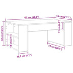 Mesa de Café Roble Negro 102 x 55 x 42 cm Madera de ingeniería