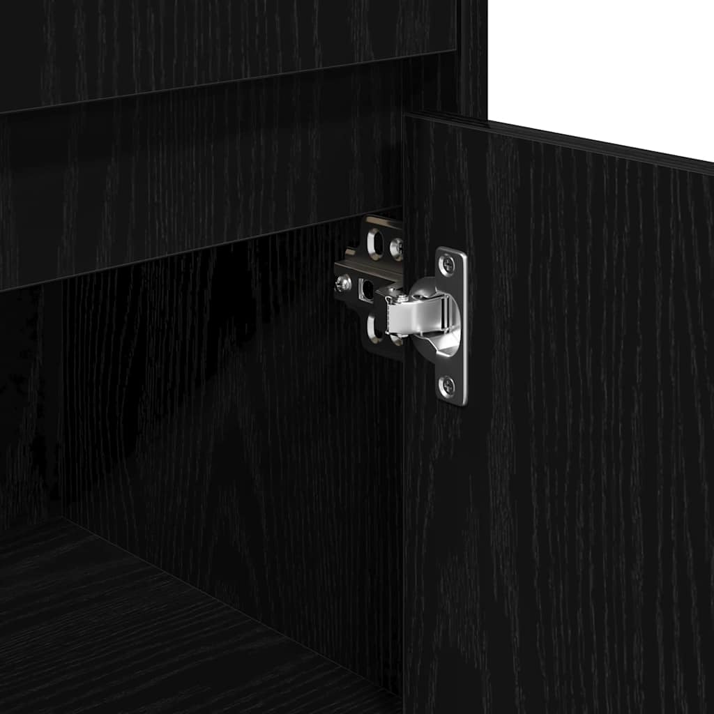 Gabinete de Baño con cajón Roble Negro 30 x 30 x 95 cm