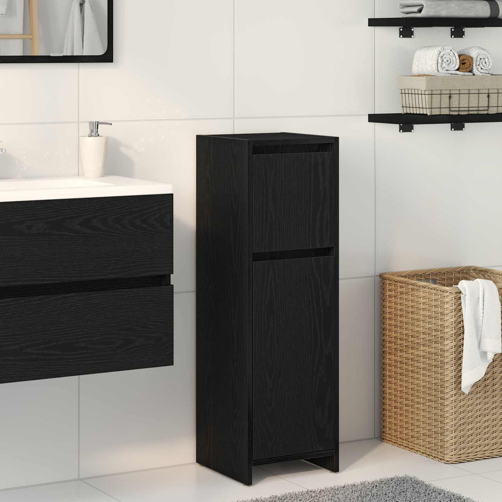 Gabinete de Baño con cajón Roble Negro 30 x 30 x 95 cm