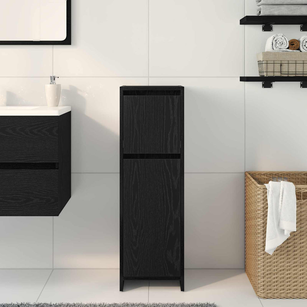Gabinete de Baño con cajón Roble Negro 30 x 30 x 95 cm