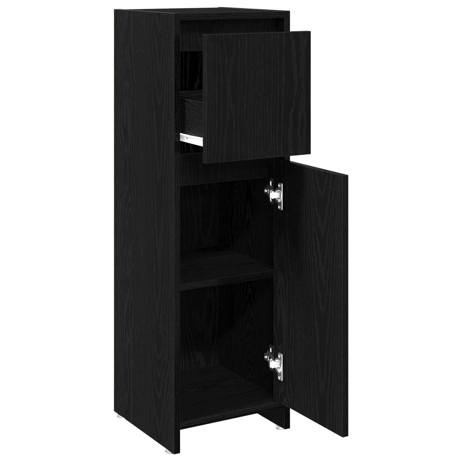 Gabinete de Baño con cajón Roble Negro 30 x 30 x 95 cm