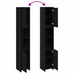 Gabinete de Baño con puerta Roble Negro 30 x 30 x 183,5 cm