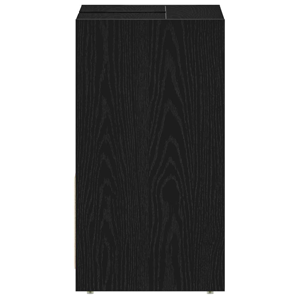 Armario de baño madera contrachapada negro roble 60x33x60 cm