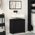 Gabinete de Baño con almacenamiento Roble Negro 60 x 33 x 60 cm