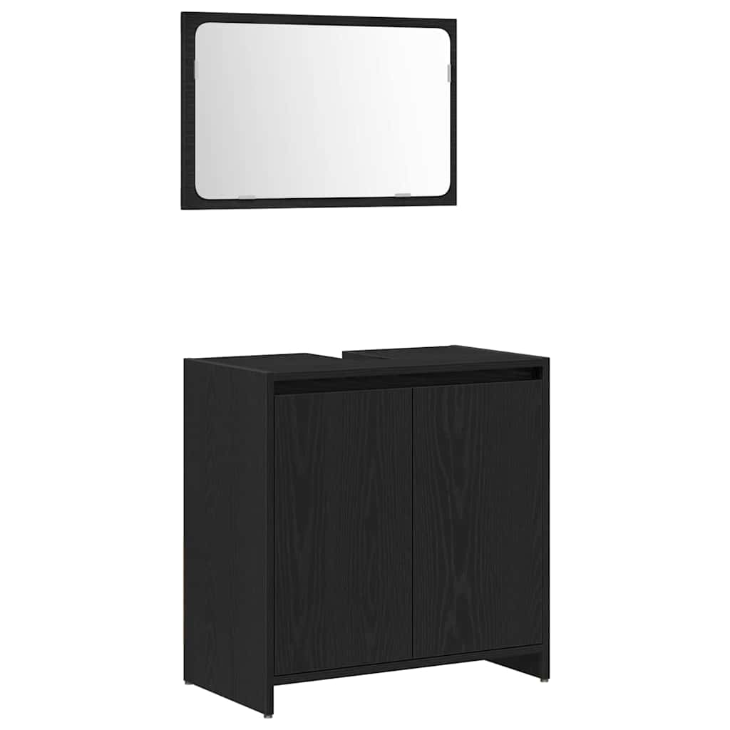 Gabinete de Baño con almacenamiento Roble Negro 60 x 33 x 60 cm