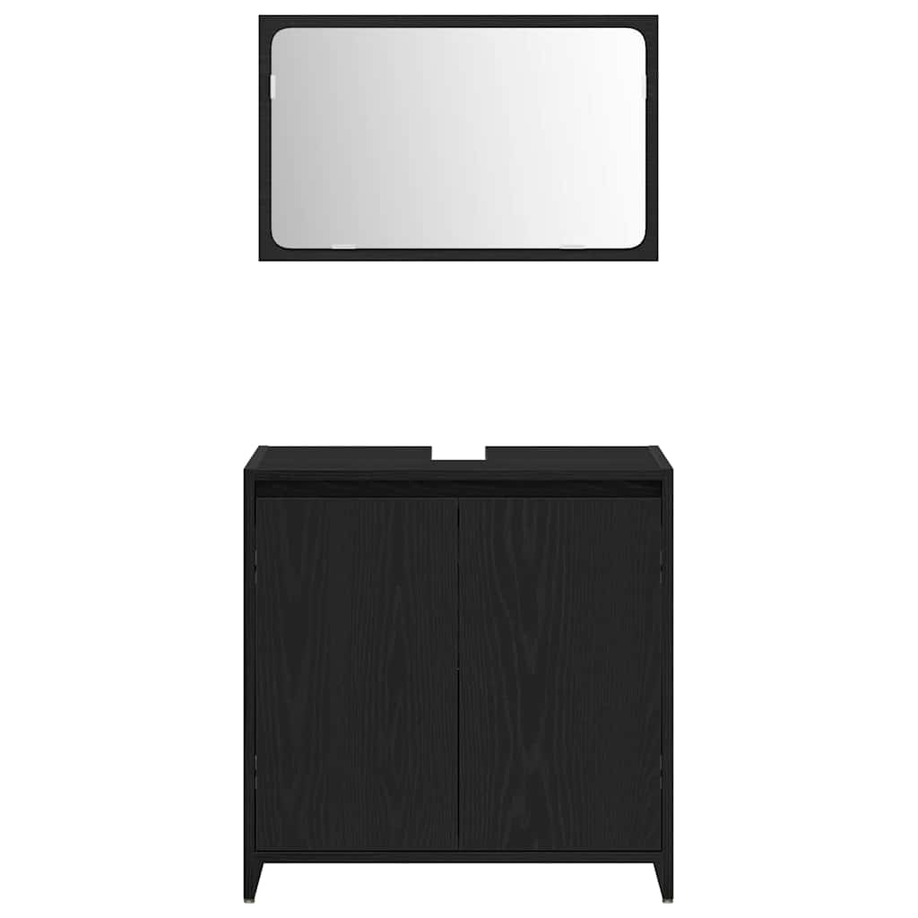 Gabinete de Baño con almacenamiento Roble Negro 60 x 33 x 60 cm