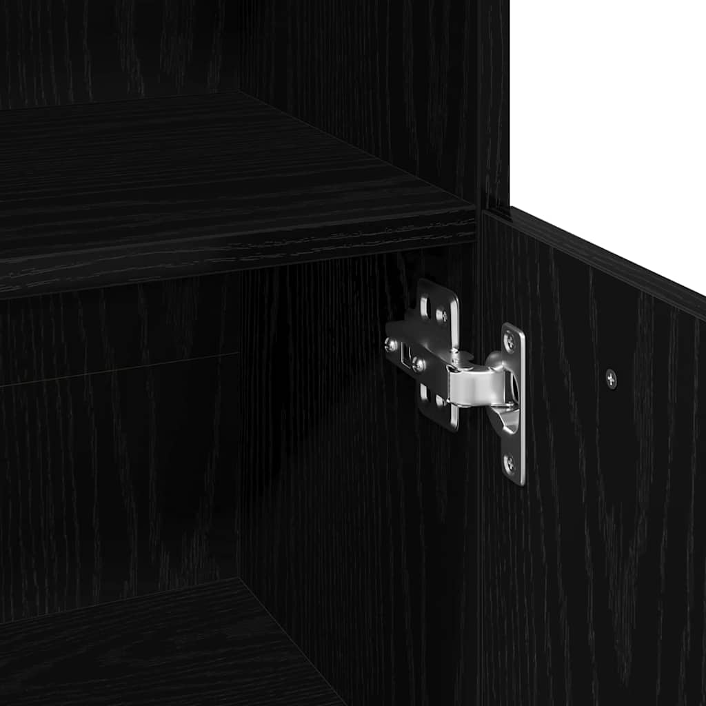 Gabinete de Baño con almacenamiento Roble Negro 30 x 30 x 95 cm
