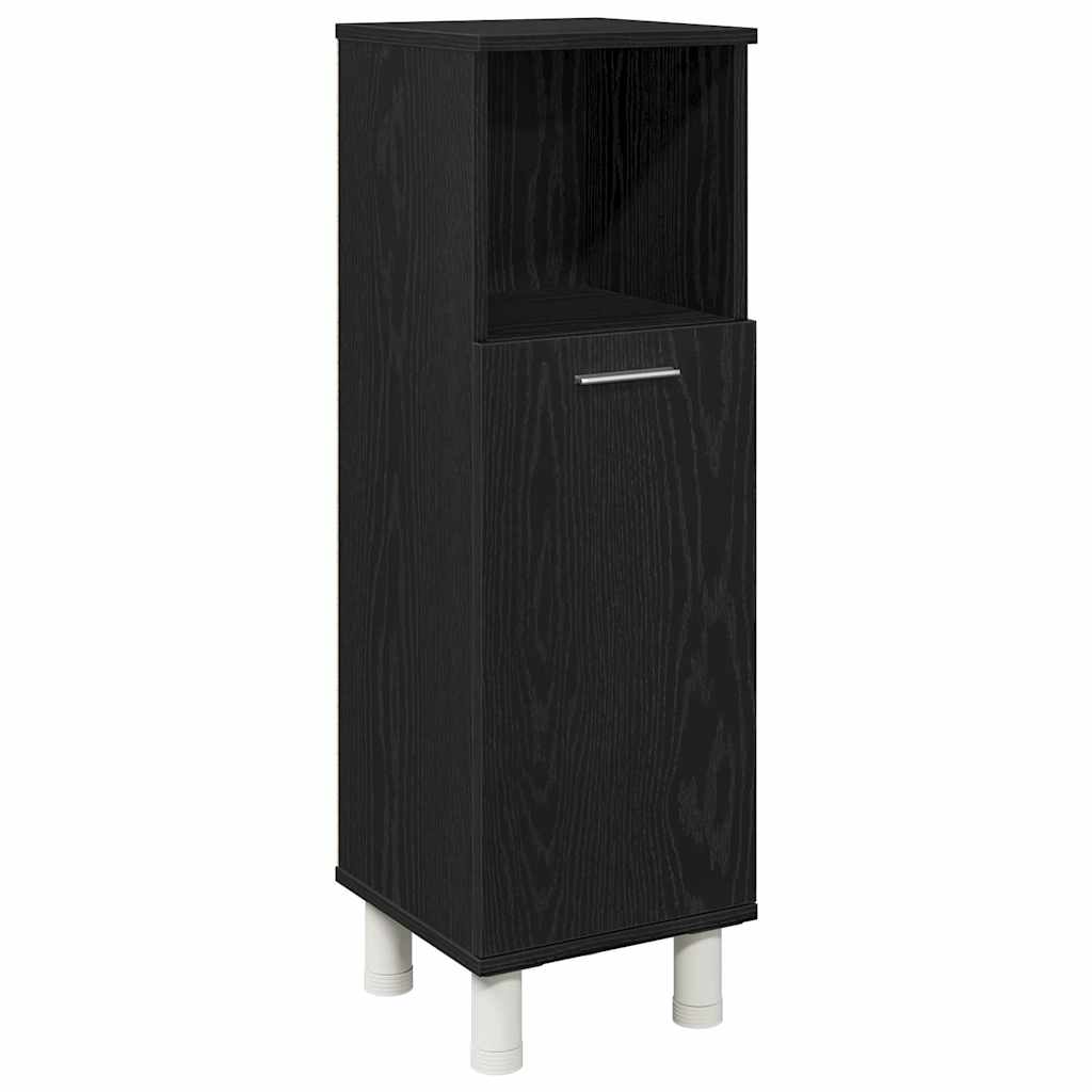Gabinete de Baño con almacenamiento Roble Negro 30 x 30 x 95 cm