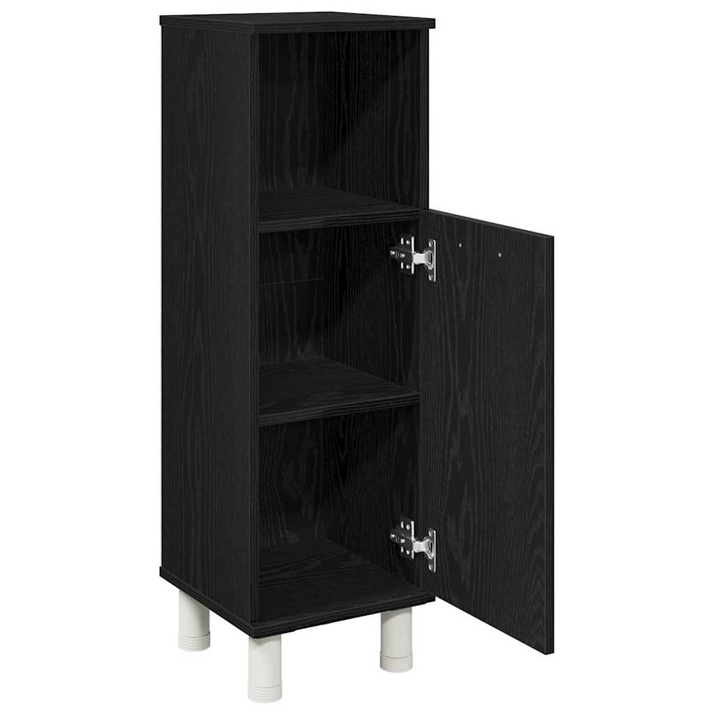 Gabinete de Baño con almacenamiento Roble Negro 30 x 30 x 95 cm
