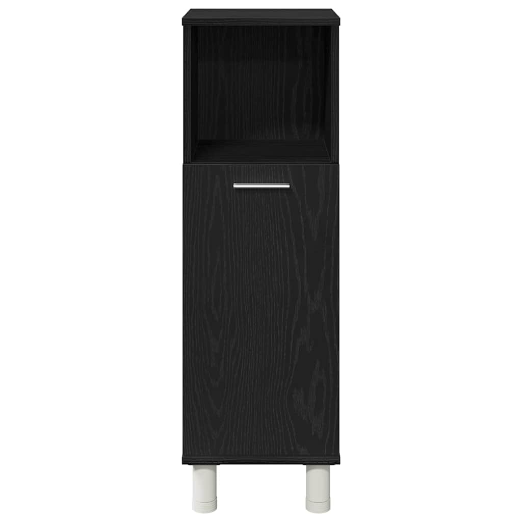 Gabinete de Baño con almacenamiento Roble Negro 30 x 30 x 95 cm