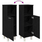 Gabinete de Baño con almacenamiento Roble Negro 30 x 30 x 95 cm