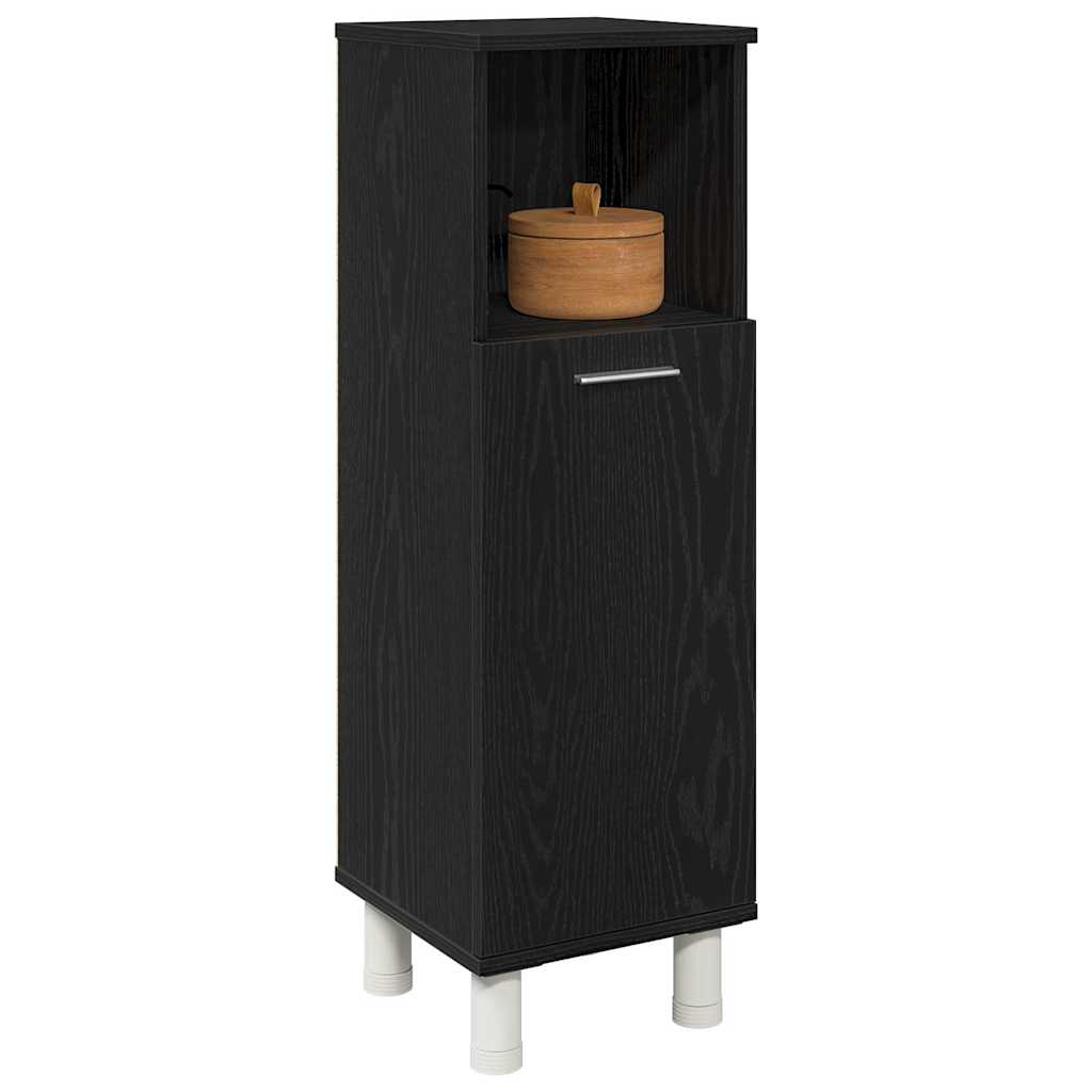 Gabinete de Baño con almacenamiento Roble Negro 30 x 30 x 95 cm