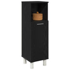 Gabinete de Baño con almacenamiento Roble Negro 30 x 30 x 95 cm