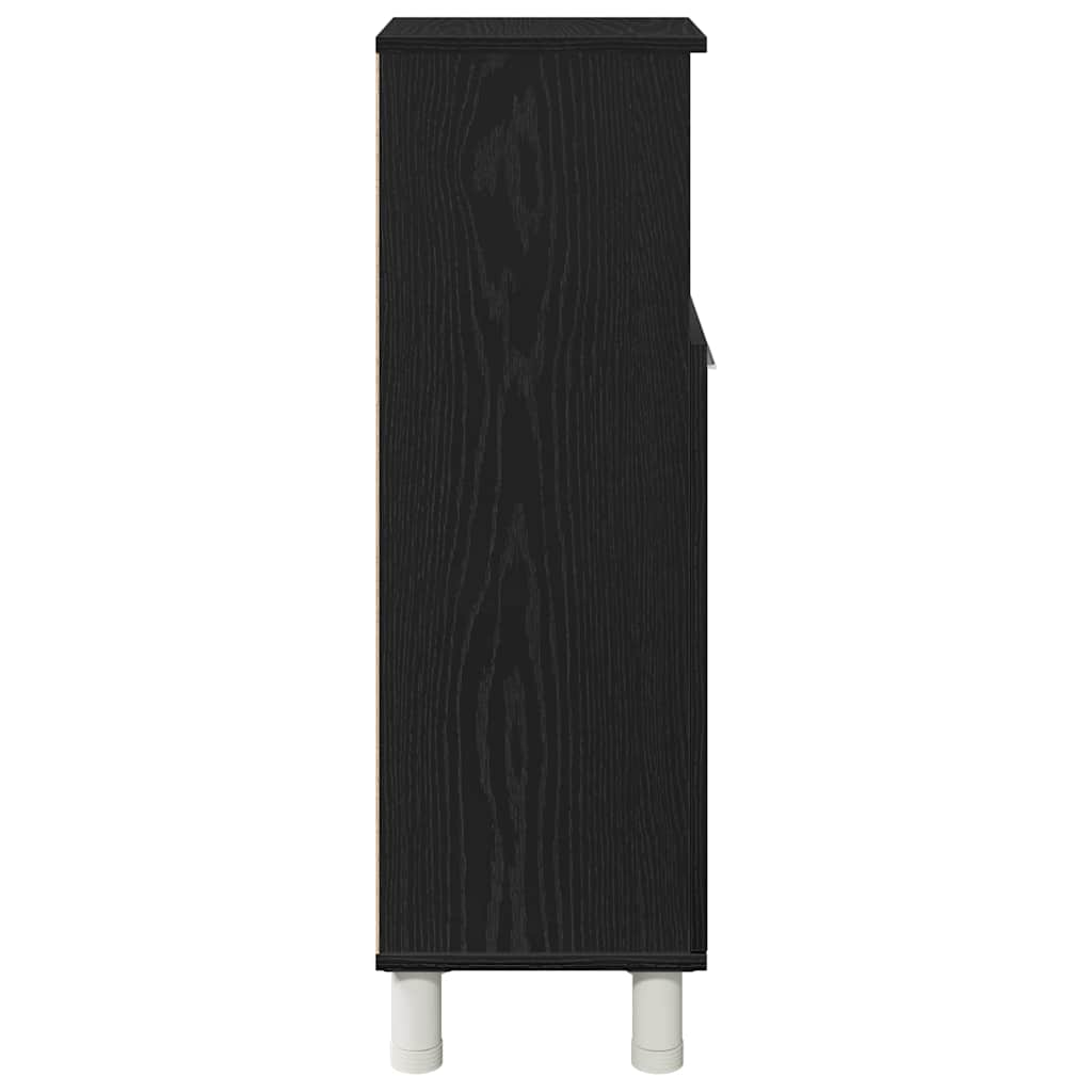 Gabinete de Baño con almacenamiento Roble Negro 30 x 30 x 95 cm