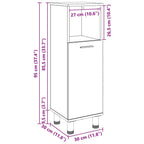 Gabinete de Baño con almacenamiento Roble Negro 30 x 30 x 95 cm