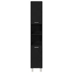 Gabinete de Baño con estante Roble Negro 30 x 30 x 179 cm