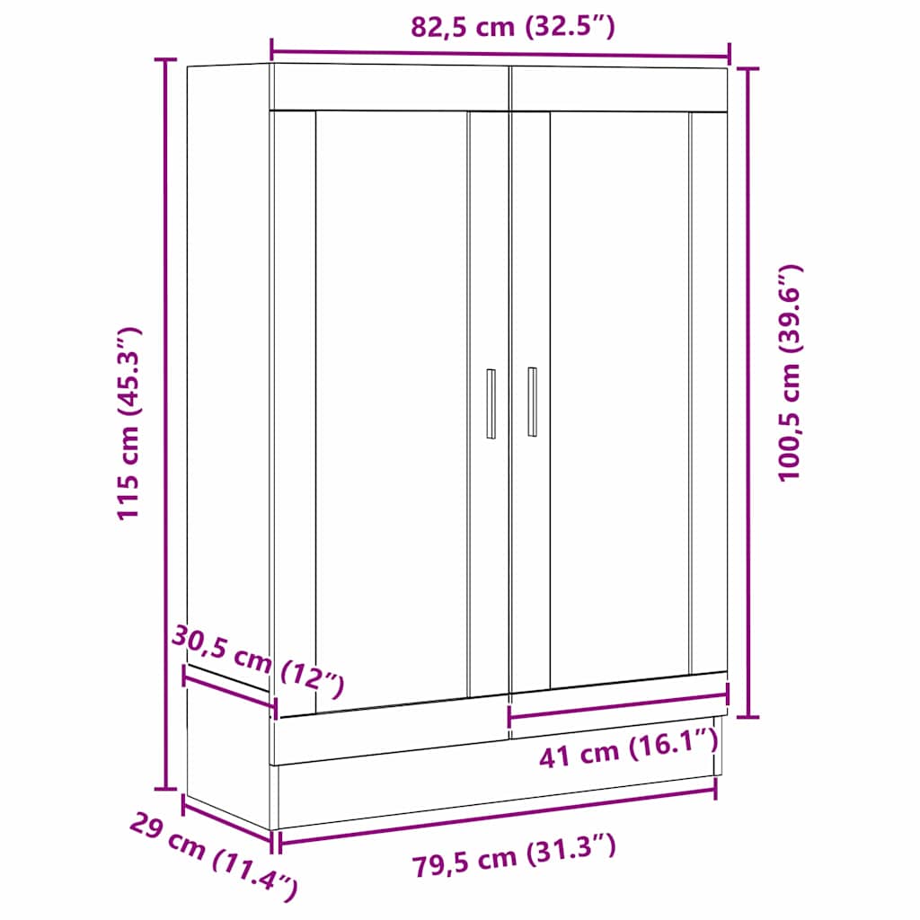 Librería Roble Negro 82,5 x 30,5 x 115 cm Madera de ingeniería