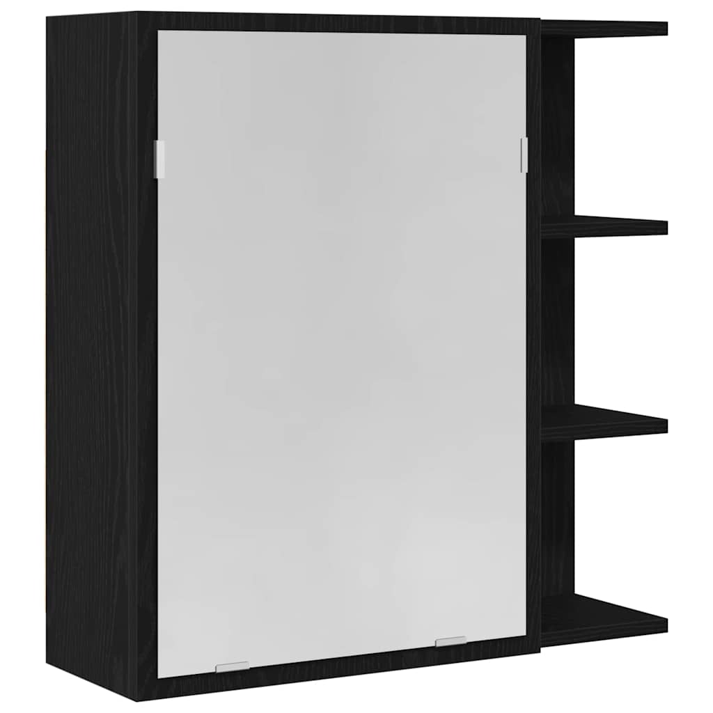 Armario con espejo de baño Roble Negro 62,5 x 20,5 x 64 cm