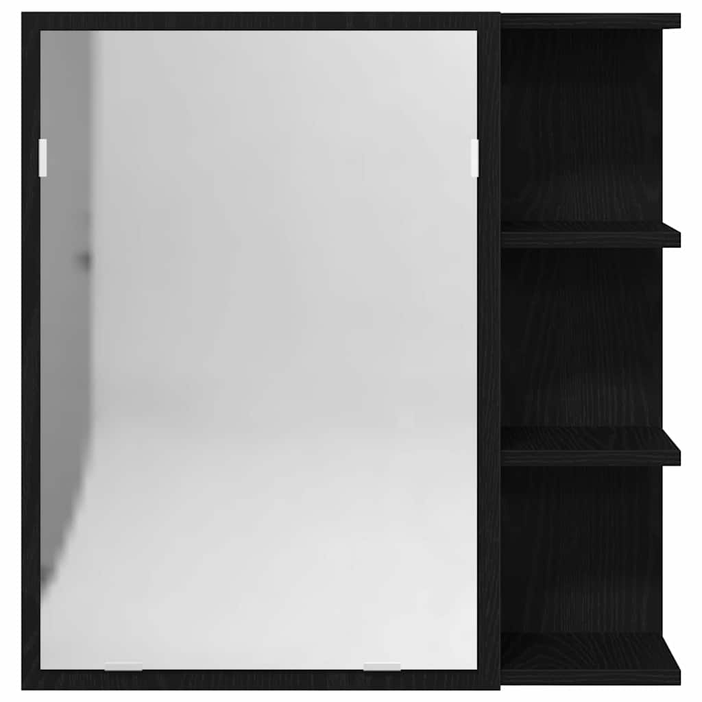 Armario con espejo de baño Roble Negro 62,5 x 20,5 x 64 cm