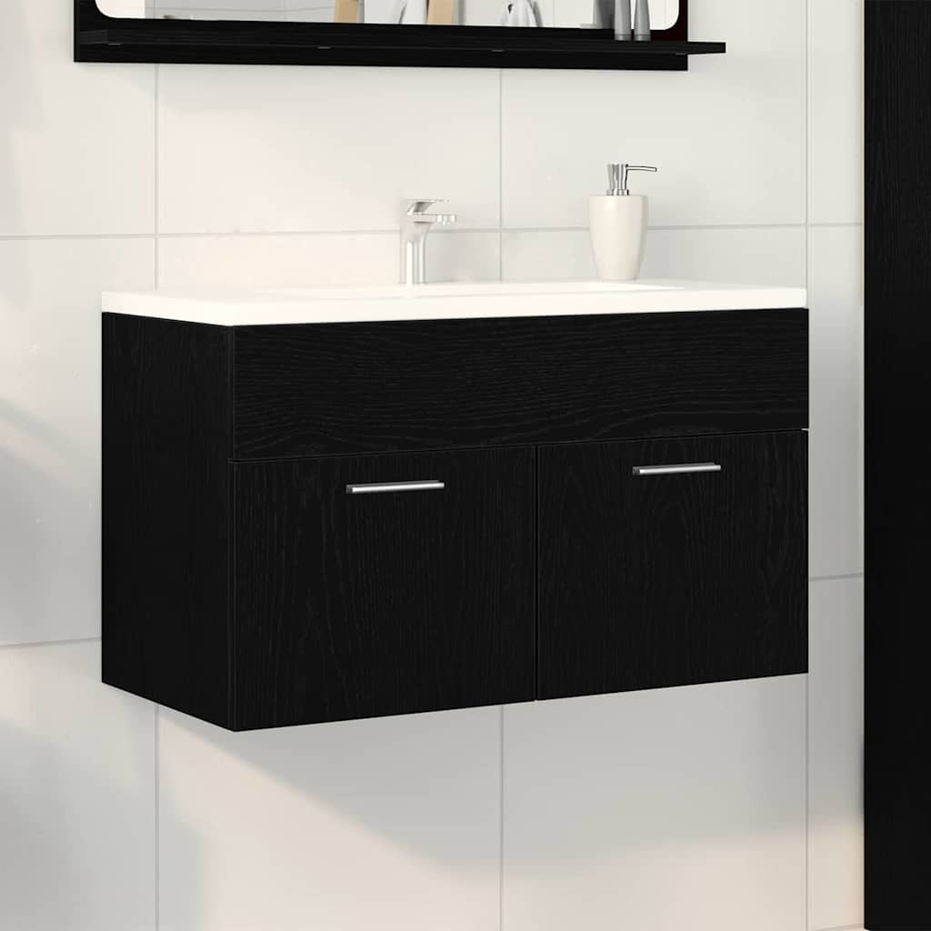 Mueble de lavabo con puerta Gris Concreto Madera de ingeniería