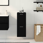 Gabinete de Baño con almacenamiento Roble Negro 30 x 30 x 80 cm