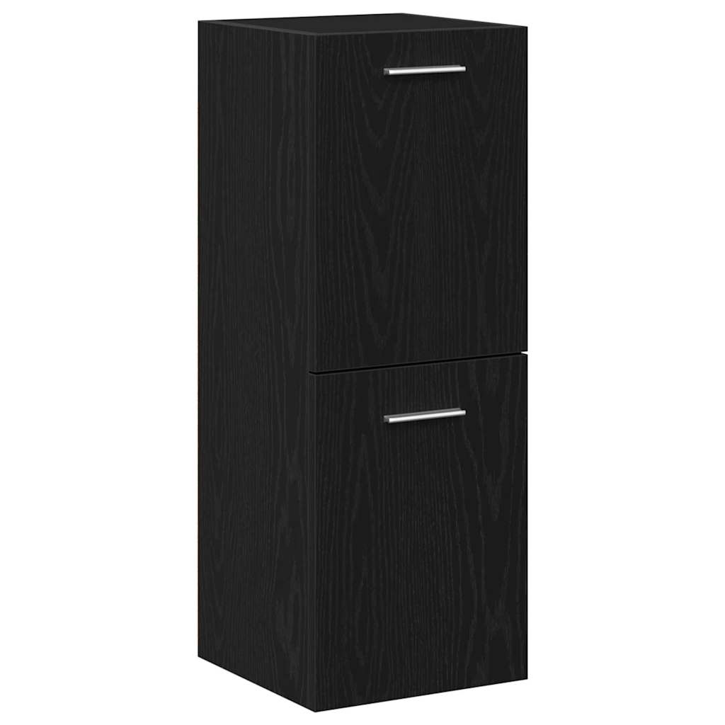 Gabinete de Baño con almacenamiento Roble Negro 30 x 30 x 80 cm