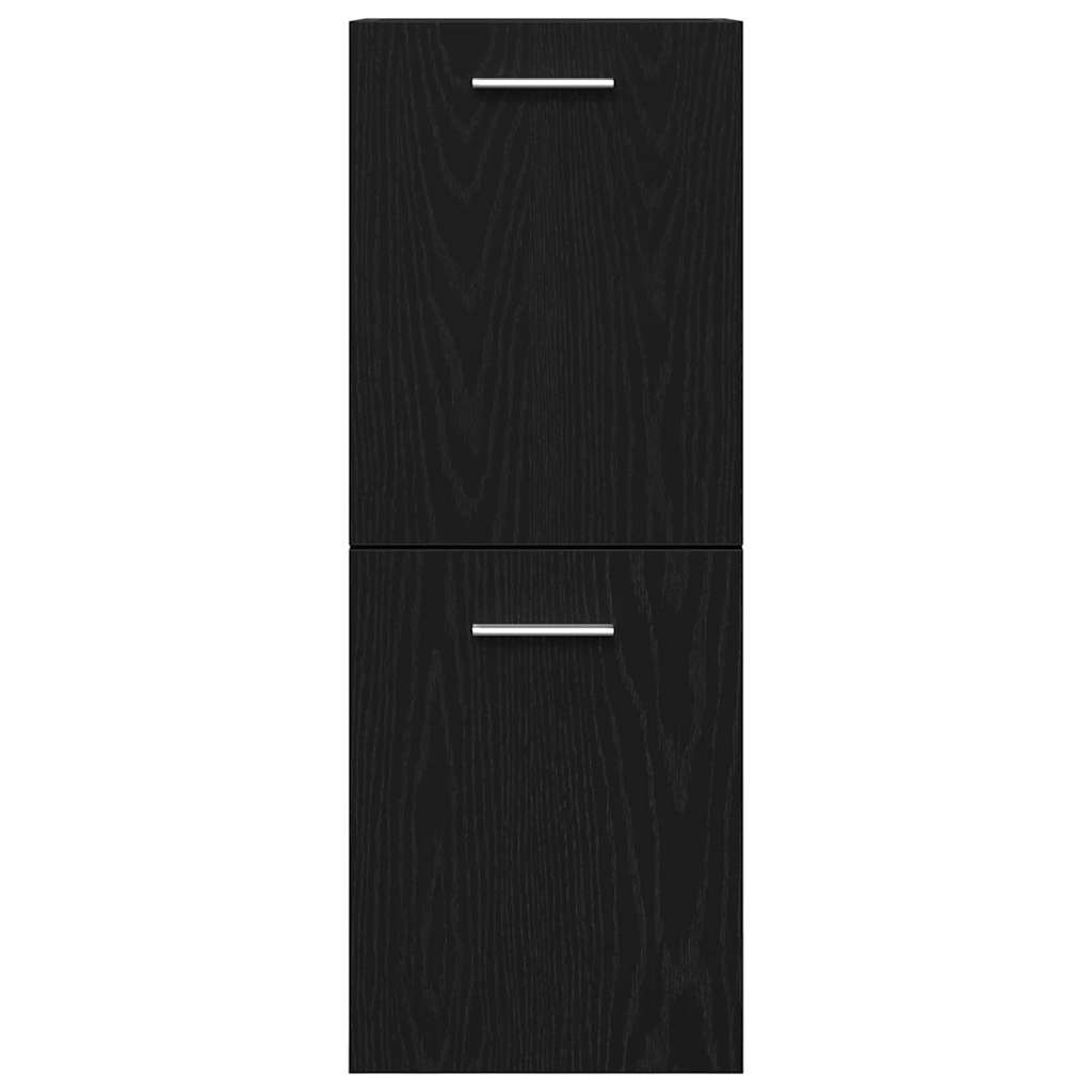 Gabinete de Baño con almacenamiento Roble Negro 30 x 30 x 80 cm