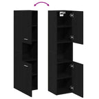 Gabinete de Baño con estante Roble Negro 30 x 30 x 130 cm