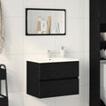 Gabinete de Lavabo para Baño Roble Negro 60 x 38,5 x 45 cm