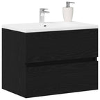 Gabinete de Lavabo para Baño Roble Negro 60 x 38,5 x 45 cm