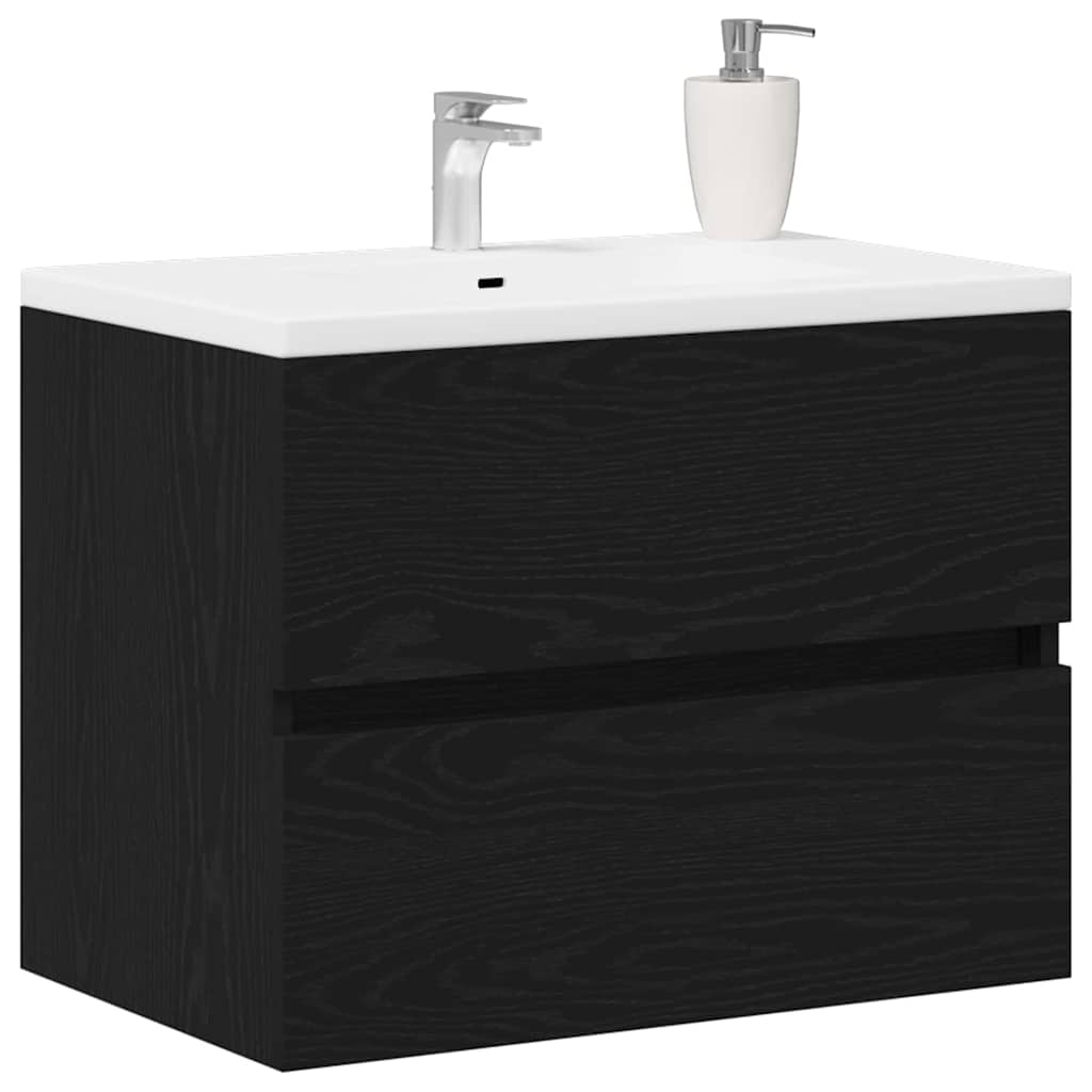 Gabinete de Lavabo para Baño Roble Negro 60 x 38,5 x 45 cm