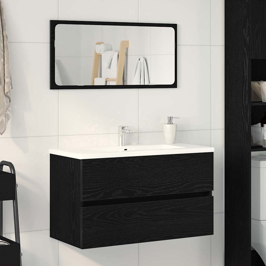 Gabinete de Lavabo para Baño Roble Negro 60 x 38,5 x 45 cm