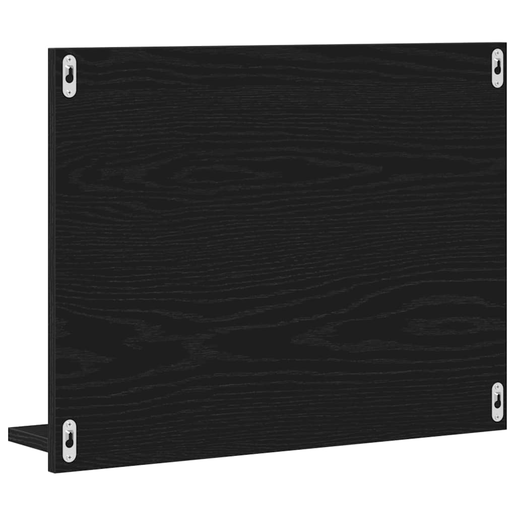 Espejo de baño de madera de roble negro 60x10,5x45 cm