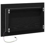 Espejo de baño con luces LED roble negro 60x8,5x37 cm