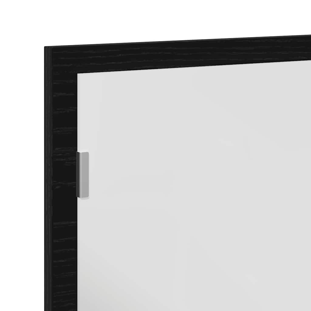 Espejo de baño con luces LED roble negro 60x8,5x37 cm