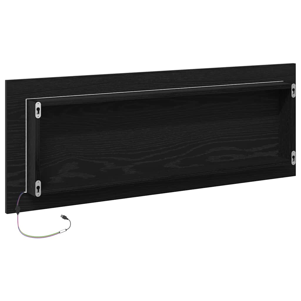 Espejo de baño LED Roble Negro 100 x 8,5 x 37 cm Cristal