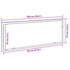 Espejo de baño LED Roble Negro 100 x 8,5 x 37 cm Cristal