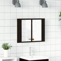 Armario con espejo de baño Roble Negro 60 x 12 x 45 cm