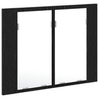 Armario con espejo de baño Roble Negro 60 x 12 x 45 cm