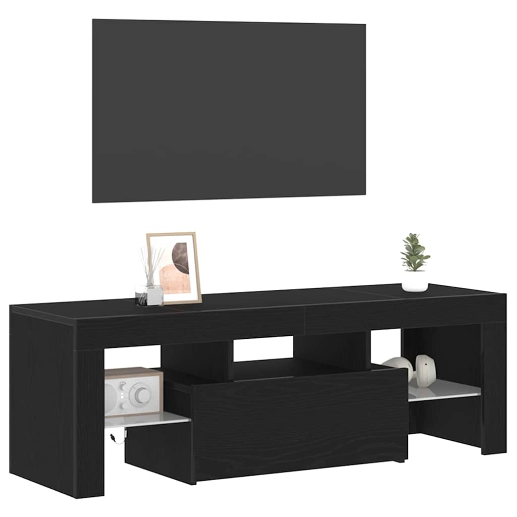 Mueble de TV Roble Negro 120 x 35 x 40 cm Madera de ingeniería
