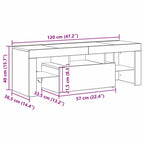 Mueble de TV Roble Negro 120 x 35 x 40 cm Madera de ingeniería