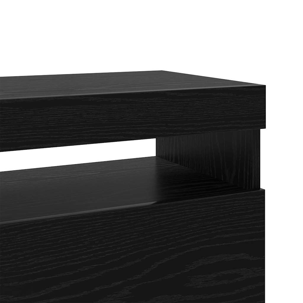 Mueble de TV con LED 2 pcs Roble Negro 60 x 35 x 40 cm