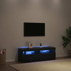 Mueble de TV con LED 2 pcs Roble Negro 60 x 35 x 40 cm