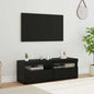 Mueble de TV con LED 2 pcs Roble Negro 60 x 35 x 40 cm