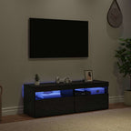 Mueble de TV con LED 2 pcs Roble Negro 60 x 35 x 40 cm