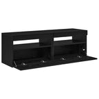 Mueble de TV con LED 2 pcs Roble Negro 60 x 35 x 40 cm