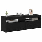 Mueble de TV con LED 2 pcs Roble Negro 60 x 35 x 40 cm