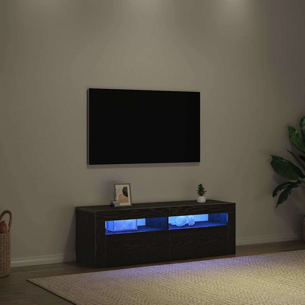 Mueble de TV Roble Negro 120 x 35 x 40 cm Madera de ingeniería