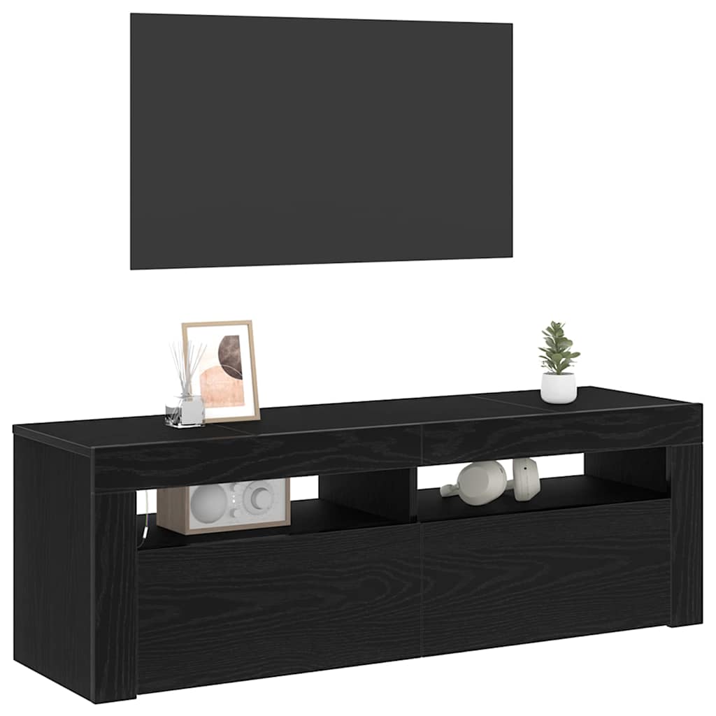 Mueble de TV Roble Negro 120 x 35 x 40 cm Madera de ingeniería