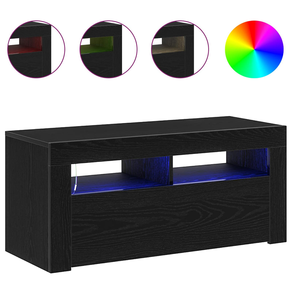 Mueble de TV Roble Negro 90 x 35 x 40 cm Madera de ingeniería